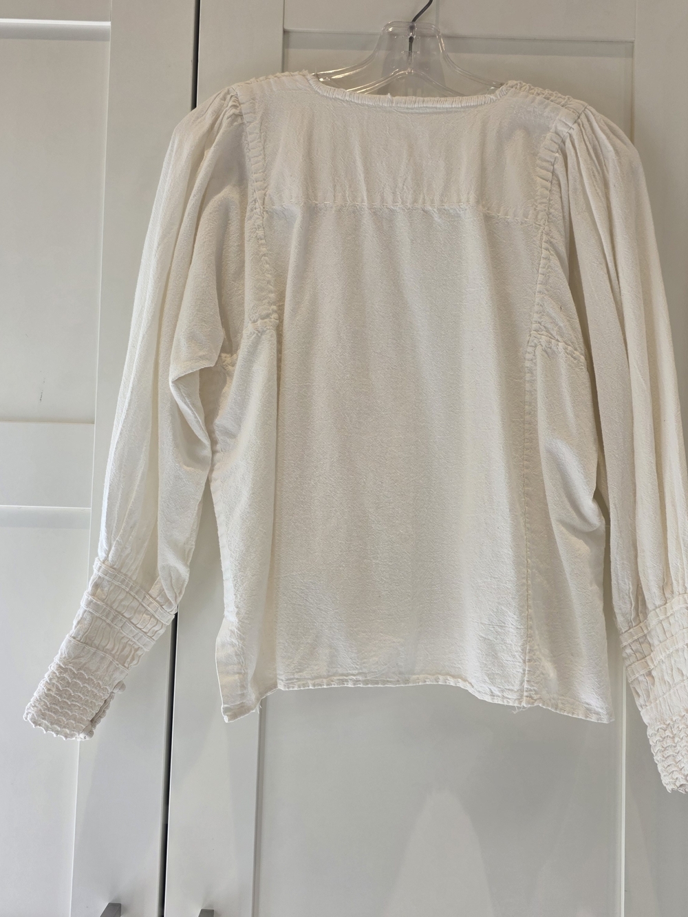 Cream Button-Front Top - Picture 6 of 7